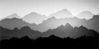 black and white art for bedroom with beautiful mountain landscape